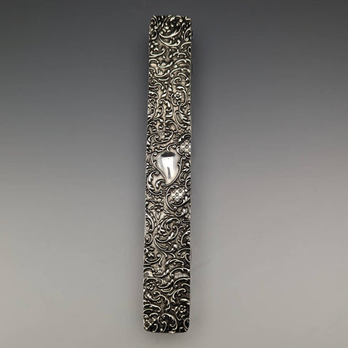 1906年 英国アンティーク カットガラス製 ハットピンボックス 純銀蓋 Henry Williamson